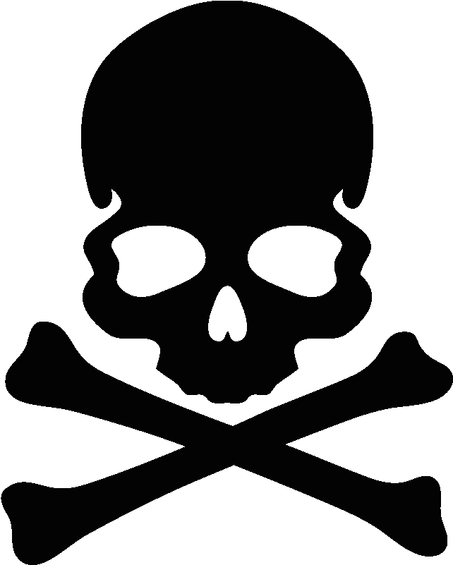 Sticker Tête De Mort & Os Noirs - Simple Skull And Cross Bones (800x800), Png Download