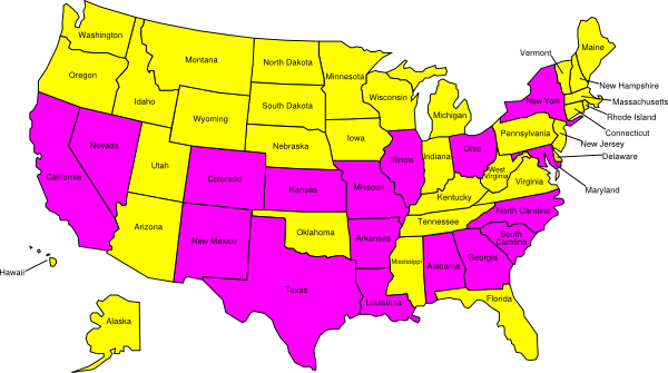 United States Map Clip Art - Places In Usa Map (600x335), Png Download