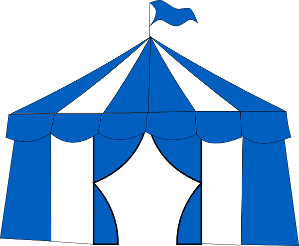 Circus, Blue, Tent Png - Carnival Tent Clipart Blue (600x494), Png Download