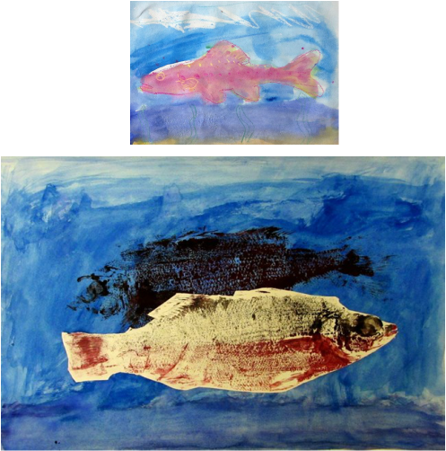 I Made This With A Dead Fish, Watercolor Paint, And - Painting (497x502), Png Download