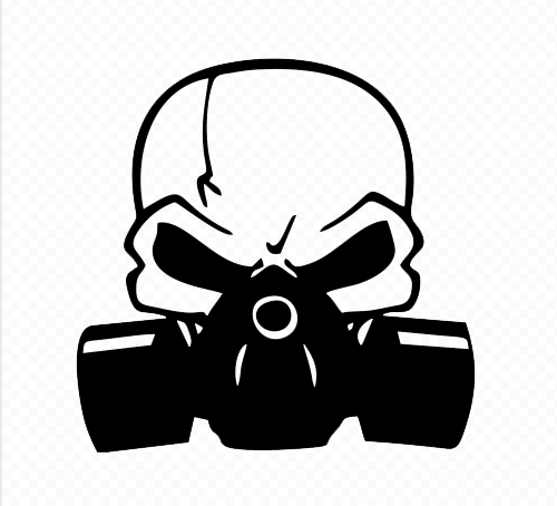 Skull And Gas Mask Decal - Skull With Gas Mask (500x454), Png Download
