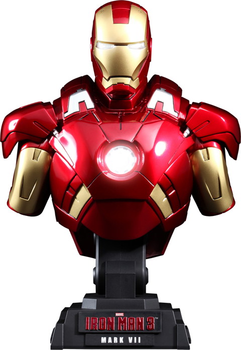 Hot Toys Iron Man Mark Vii Collectible Bust - Iron Man Mark 7 Bust (480x697), Png Download