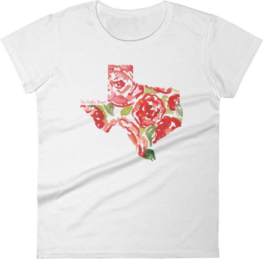 Floral Watercolor Texas Tee - T-shirt (1000x1000), Png Download