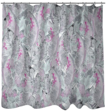 Watercolor Pattern With Feathers Shower Curtain • Pixers® - Window (400x400), Png Download