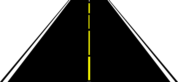 Road Clip Art In Black And White - Highway Clipart (600x275), Png Download
