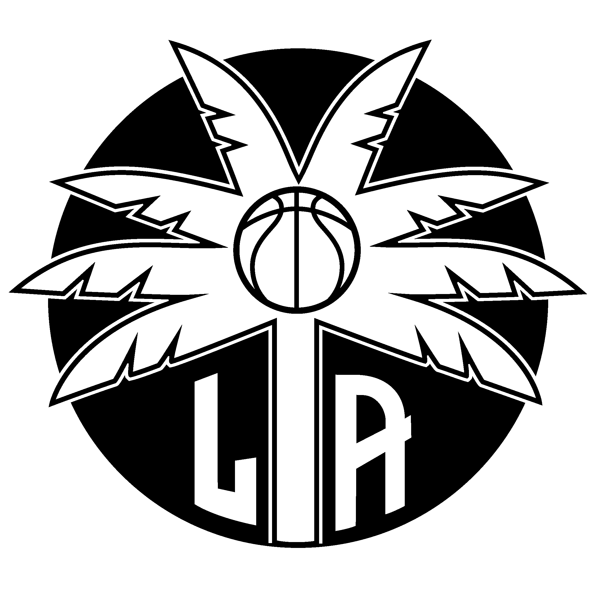 Los Angeles Sparks Logo Black And White (2400x2400), Png Download