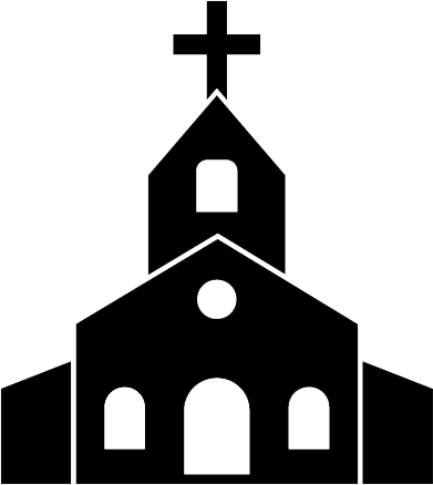 Catholic Church Icon - Church Clipart Black And White (391x438), Png Download