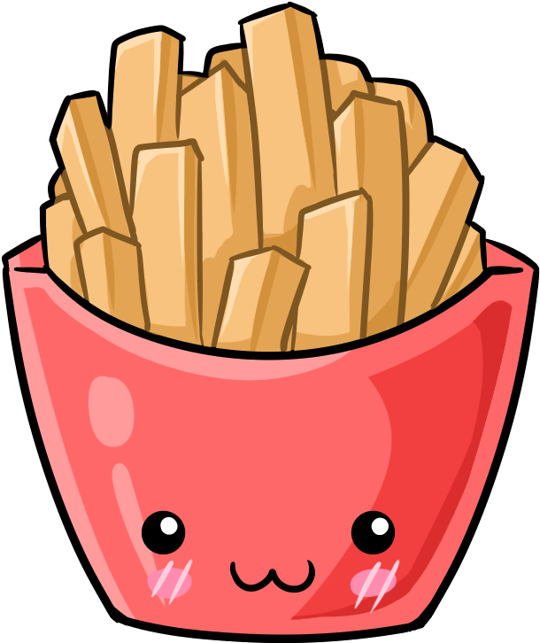 Kawaii Fries Short Sleeve T - Kawaii French Fries Png (800x800), Png Download