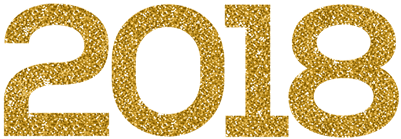 Happy New Year 2018 Sparkling Gold - Signage (400x400), Png Download