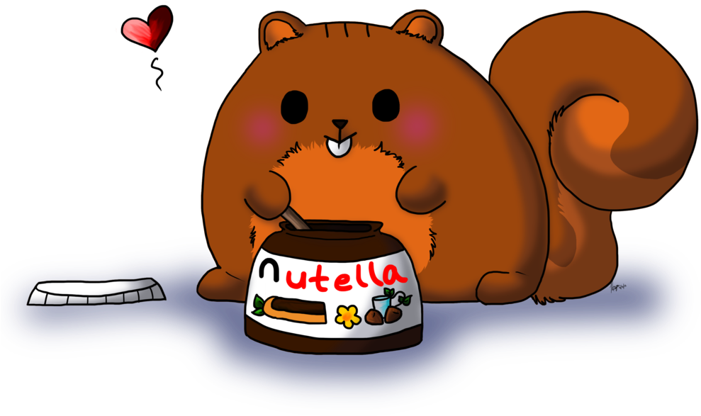 Drawn Nutella Squirrel - Draw A Fat Squirrel (1022x782), Png Download