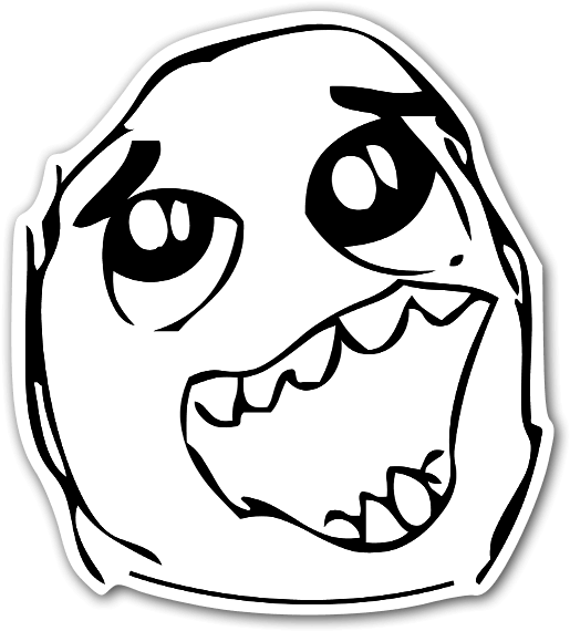 Rage Face Happy Daaah Sticker - Meme Faces Cut Out (545x600), Png Download
