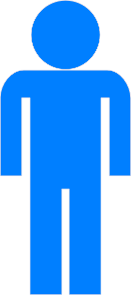 Blue Man Clipart Clip Art At Clker - Boy Bathroom Sign Blue (264x593), Png Download