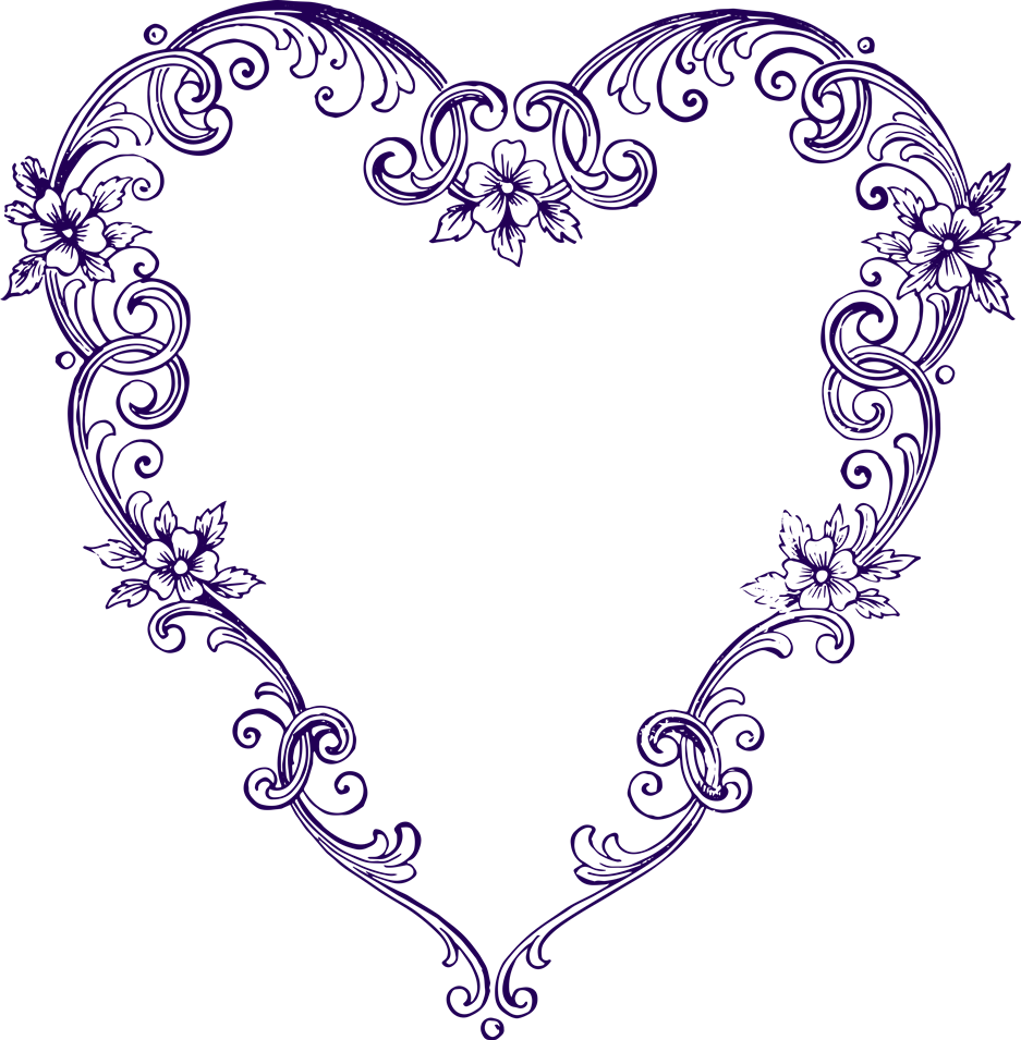 Victorian Hearts & Flowers Digital - Fancy Hearts Clipart (937x955), Png Download