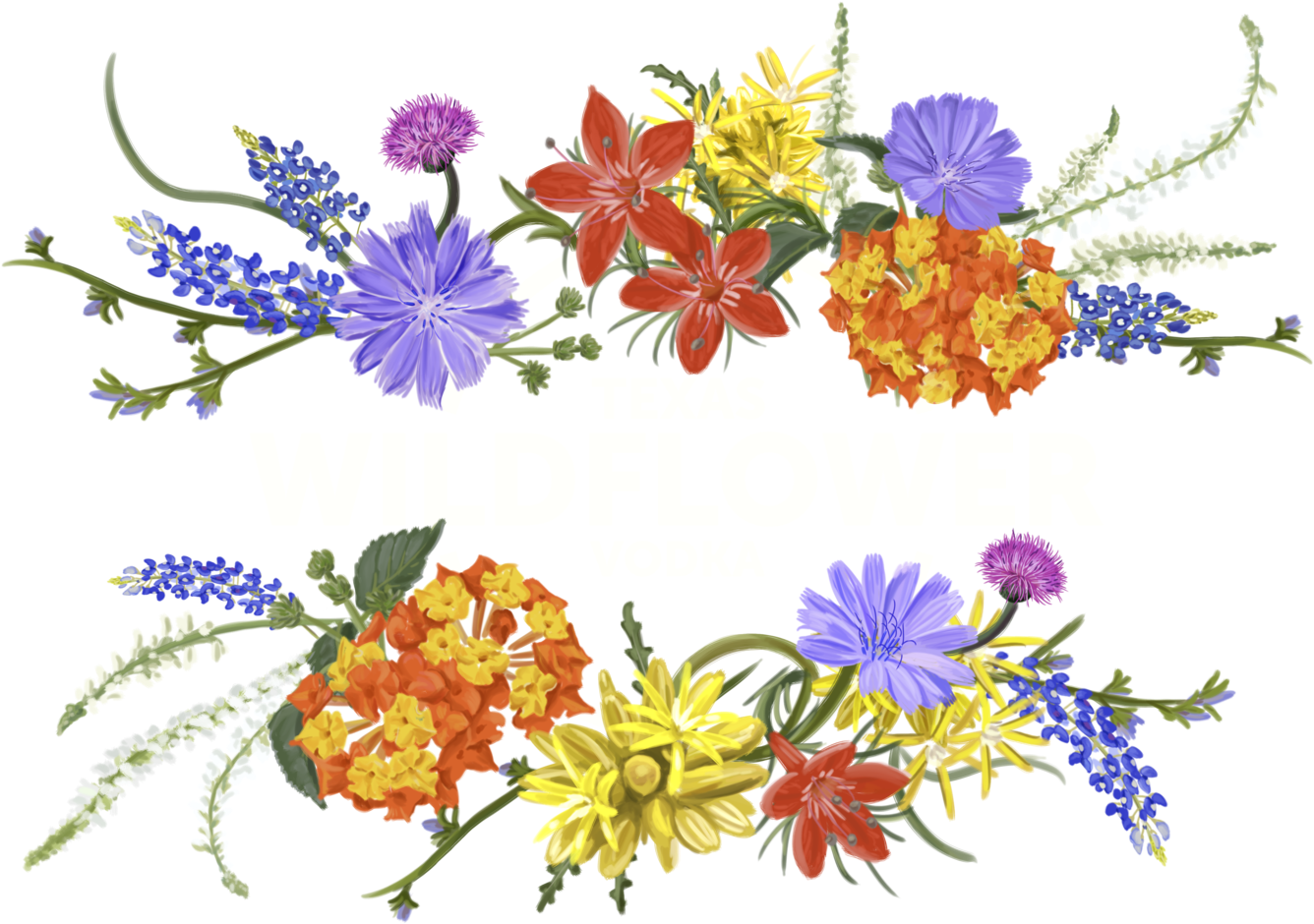 Wildflower Watercolour Flowers Vodka Clip Art - Wildflower Clipart (1500x995), Png Download