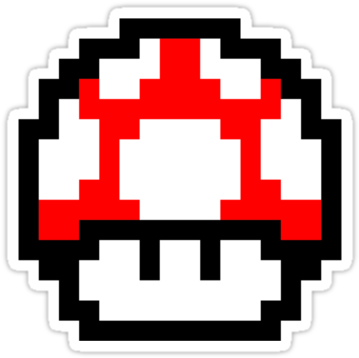 Mushroom 8 Bit Mario Mushroom - 8 Bit Power Up (375x360), Png Download