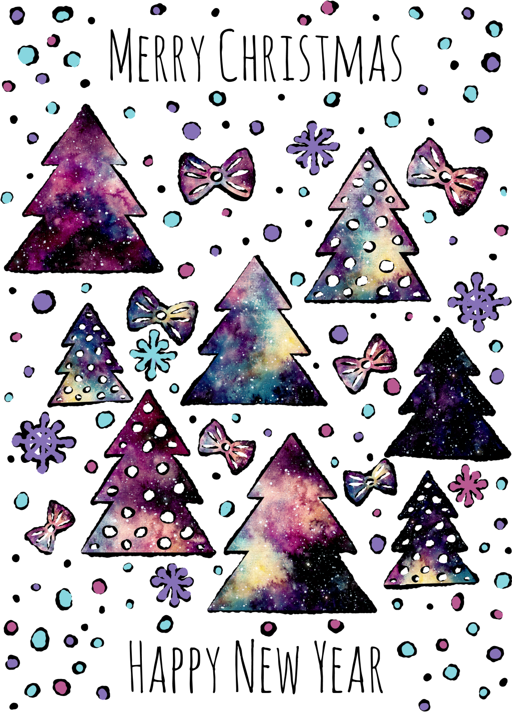 Hand Painted Eight Watercolor Christmas Tree Png Transparent - Illustration (1024x1433), Png Download