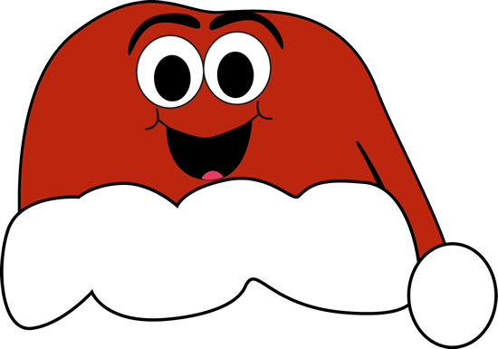 Cartoon Santa Hat - Santa Hat With Face (550x385), Png Download