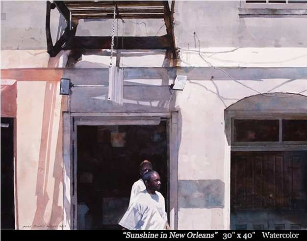 Sunshine In New Orleans Dean Mitchell Studio - Watercolor Painting (625x675), Png Download