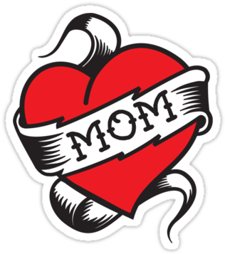 I Love Mom Heart Tattoo Png - Mom Tattoo Png (375x360), Png Download