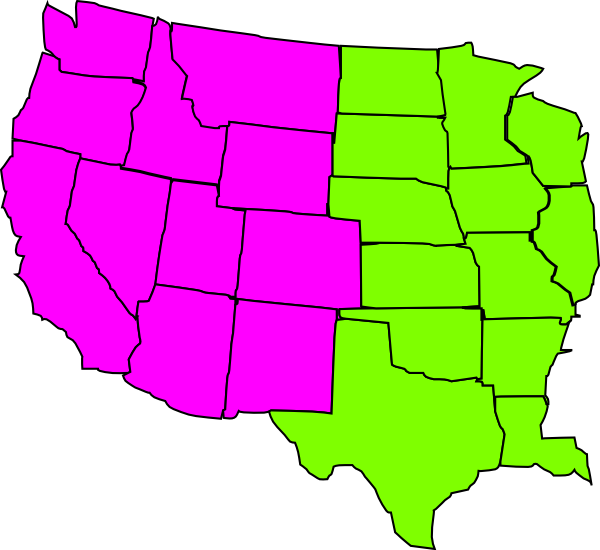 Us Map Regional Clip Art At Clker - Us Western States Map Transparent (600x550), Png Download