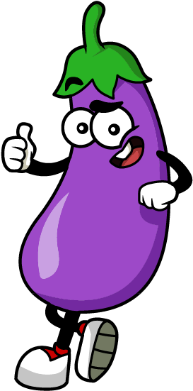 Eggplant Stickers Messages Sticker-6 - Eggplant Cartoon (618x618), Png Download