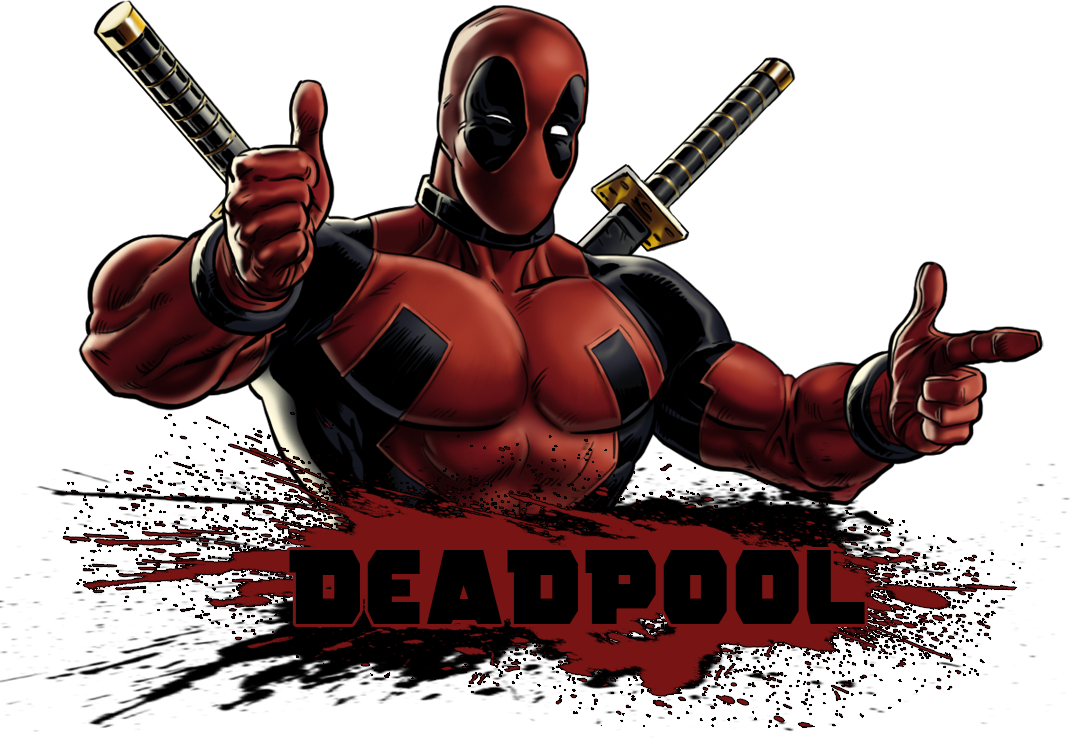 Deadpool And Logo - Deadpool Art Png (1024x706), Png Download