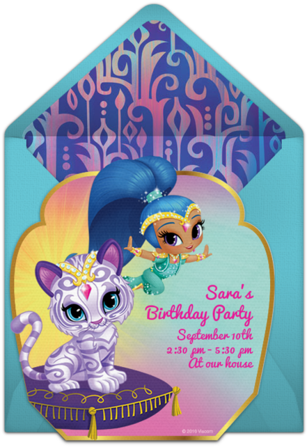 Customizable, Free Shimmer And Shine Nahal Online Invitations - Shimmer And Shine Coloring Book (each) (650x650), Png Download