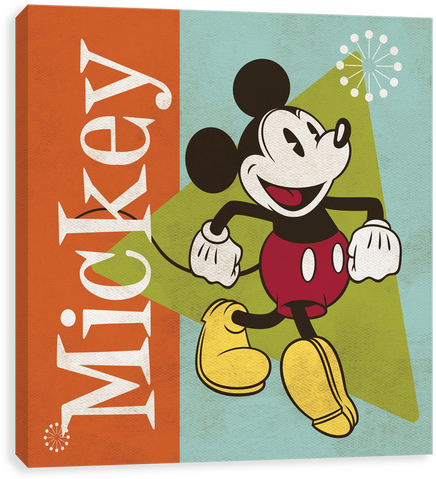50s Retro - Mickey Canvases By Entertainart - Mickey Mouse '50s (500x500), Png Download