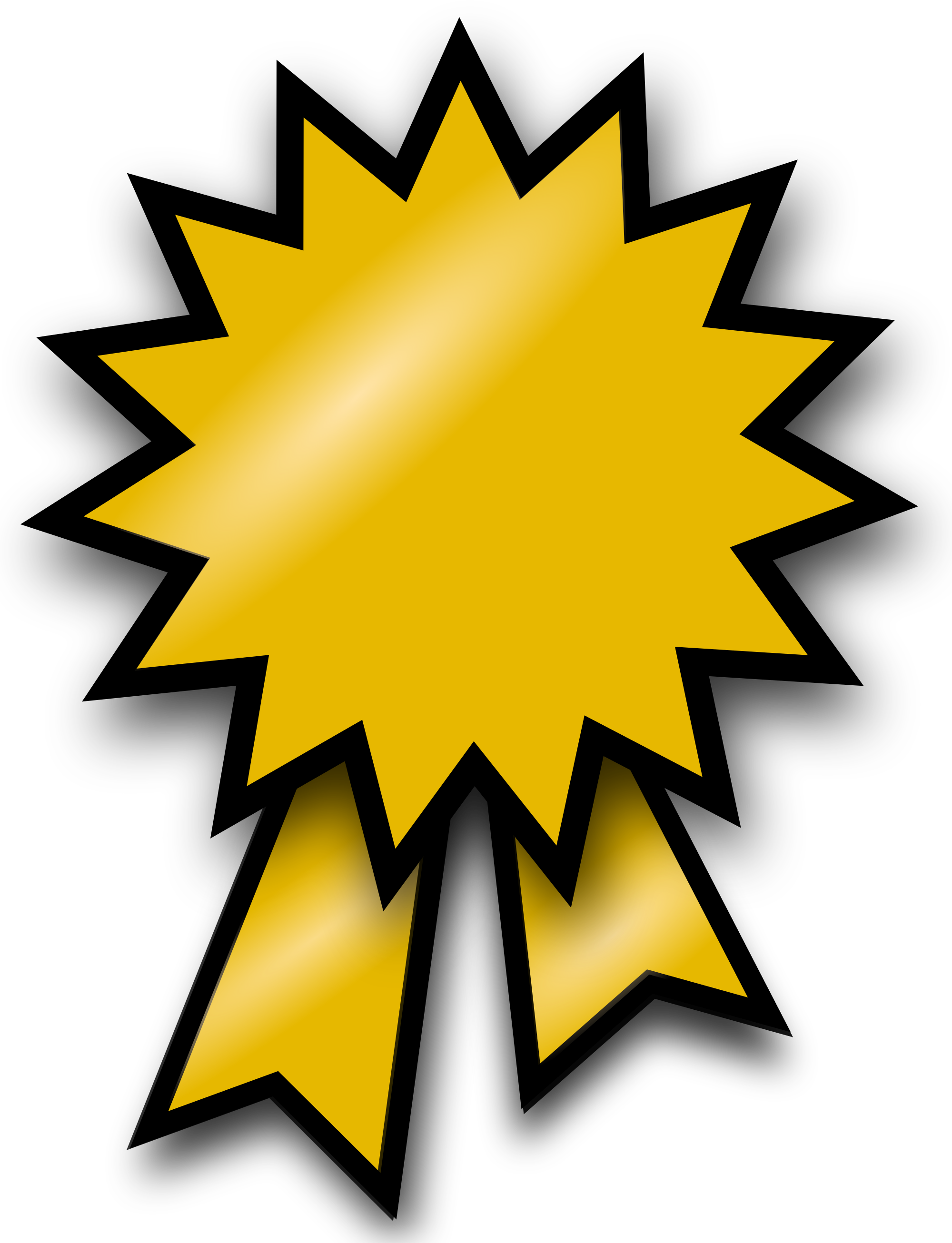 Ribbon Svg Gold - Gold Medal Ribbon Transparent (2000x2612), Png Download