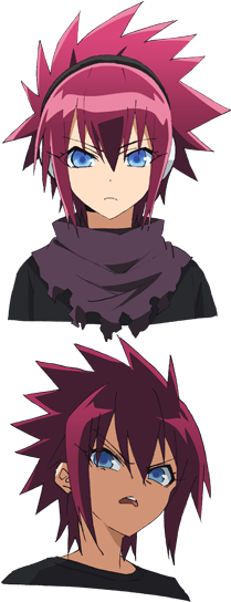 Shimon Anime Face Design - Twin Star Exorcist Shimon (300x600), Png Download