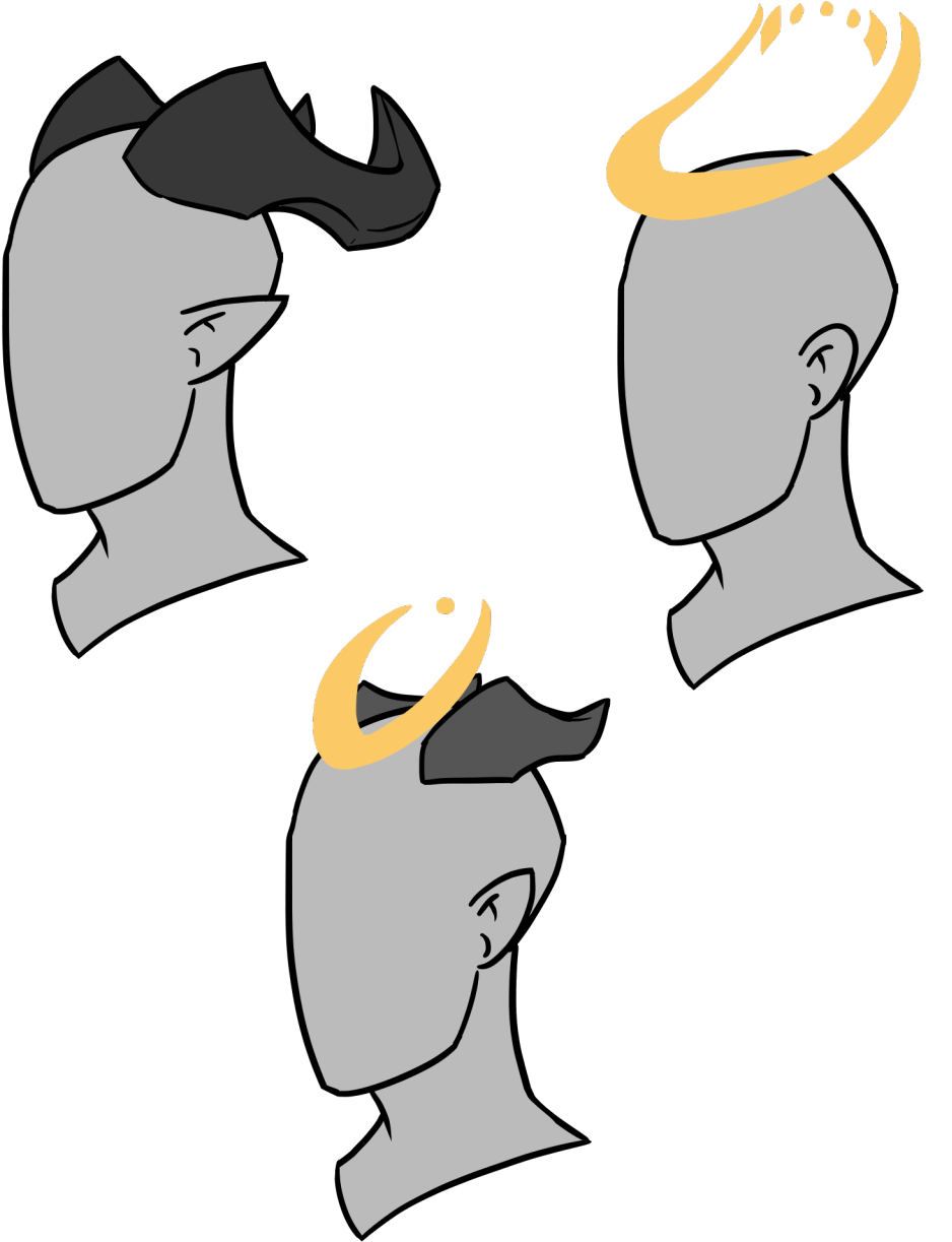 As Usual Demons Have Big Horns That Can Twist Into - Cartoon (540x540), Png Download