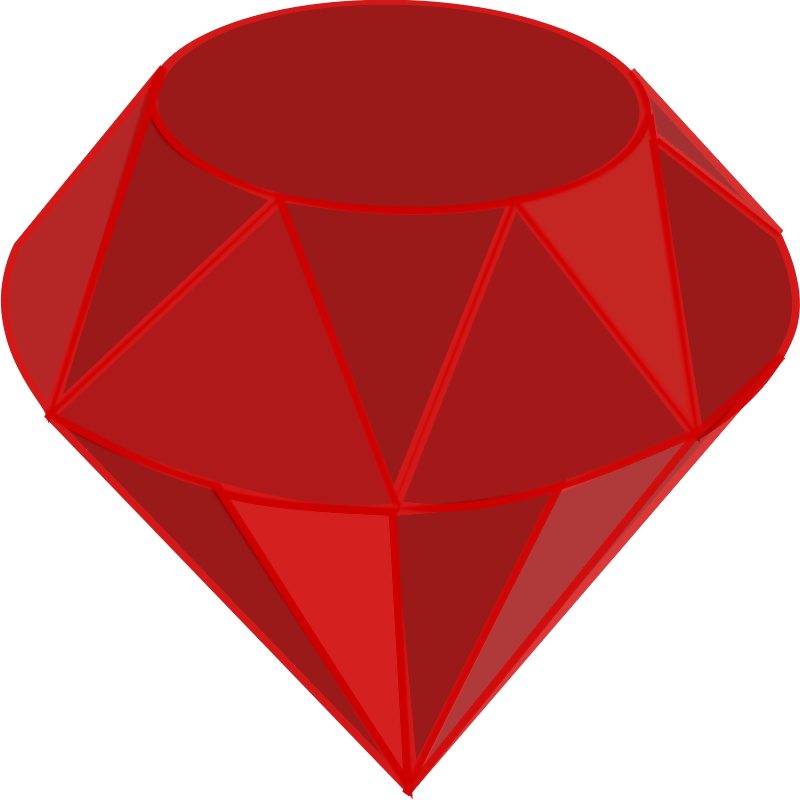Ruby, No Shadow, Square Area - Ruby Clip Art (800x800), Png Download