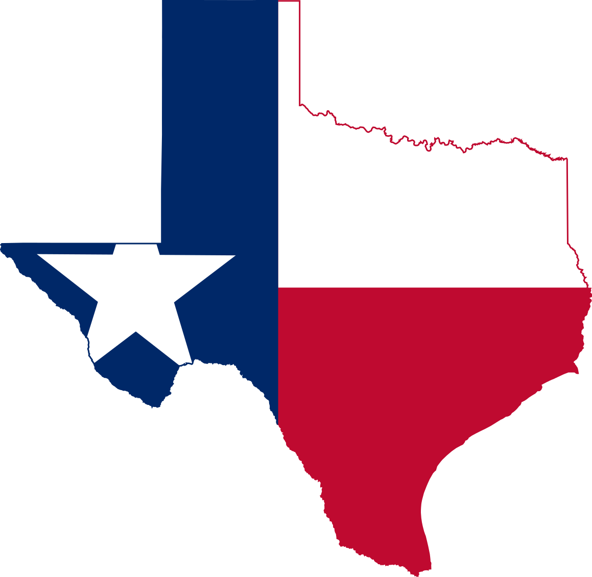 Flag-map Of Texas - Flag Map Of Texas (1159x1130), Png Download