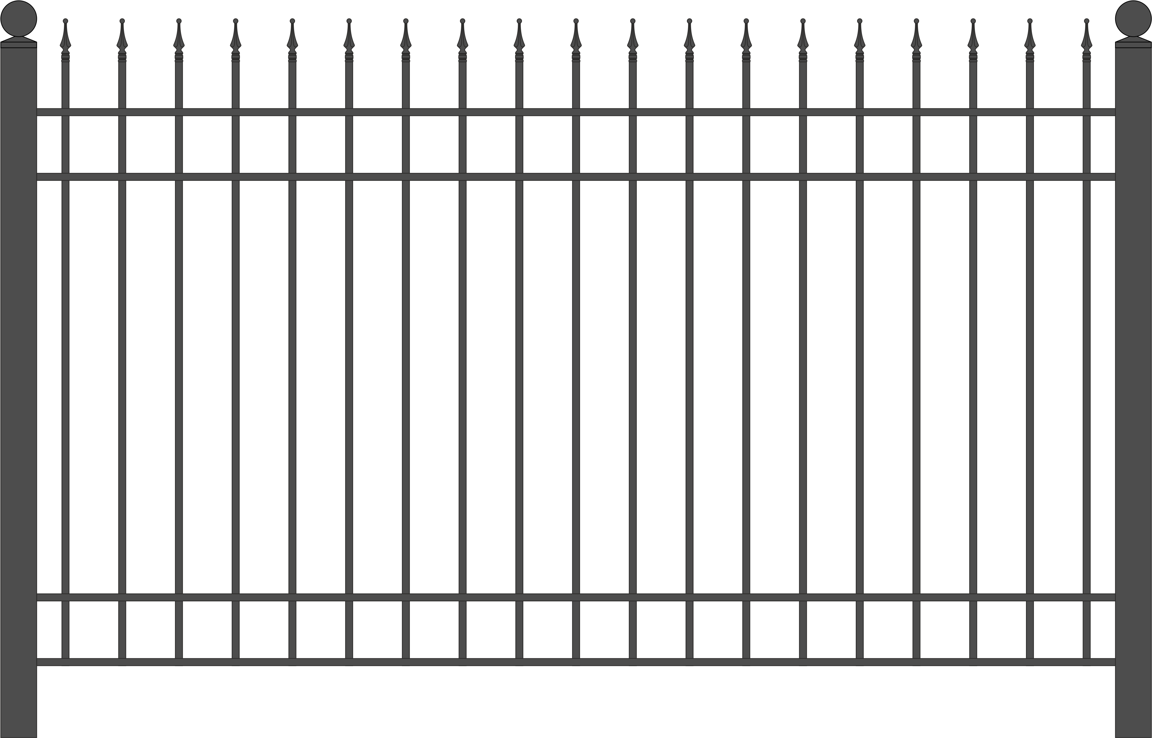 Wrought Iron Fence Png (4017x2600), Png Download