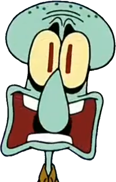 Spongebob Scared By Supercaptainn - Scared Squidward Png (377x590), Png Download