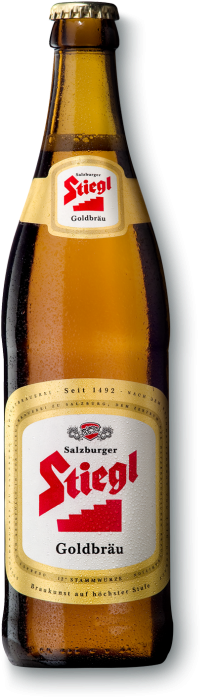 Stiegl-goldbräu With Label And Glass - Stiegl Goldbräu (494x700), Png Download
