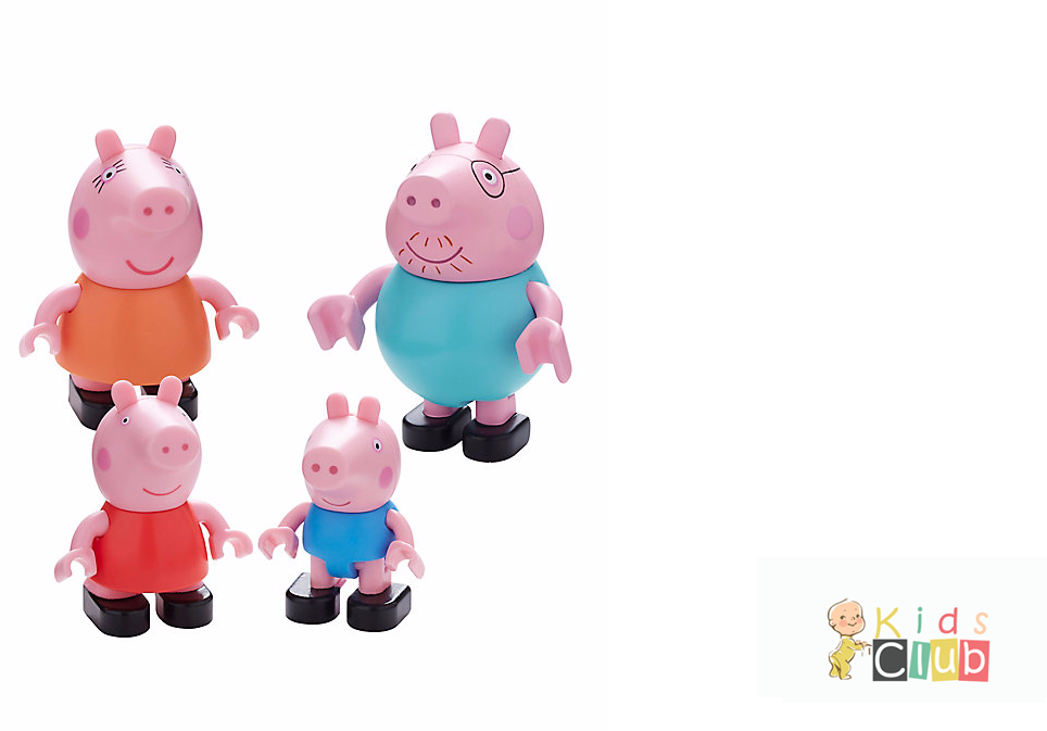 Peppa Family Construction Figure Pack (1366x672), Png Download