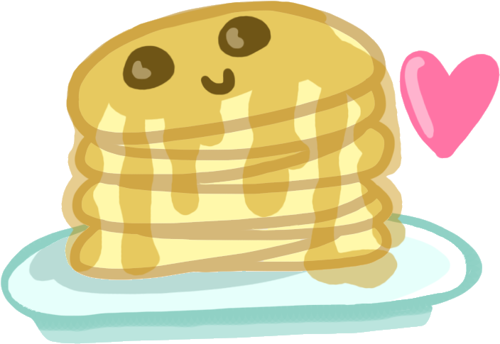 Pancakes Drawing Cute - Cartoon Buttermilk Pancakes (719x530), Png Download