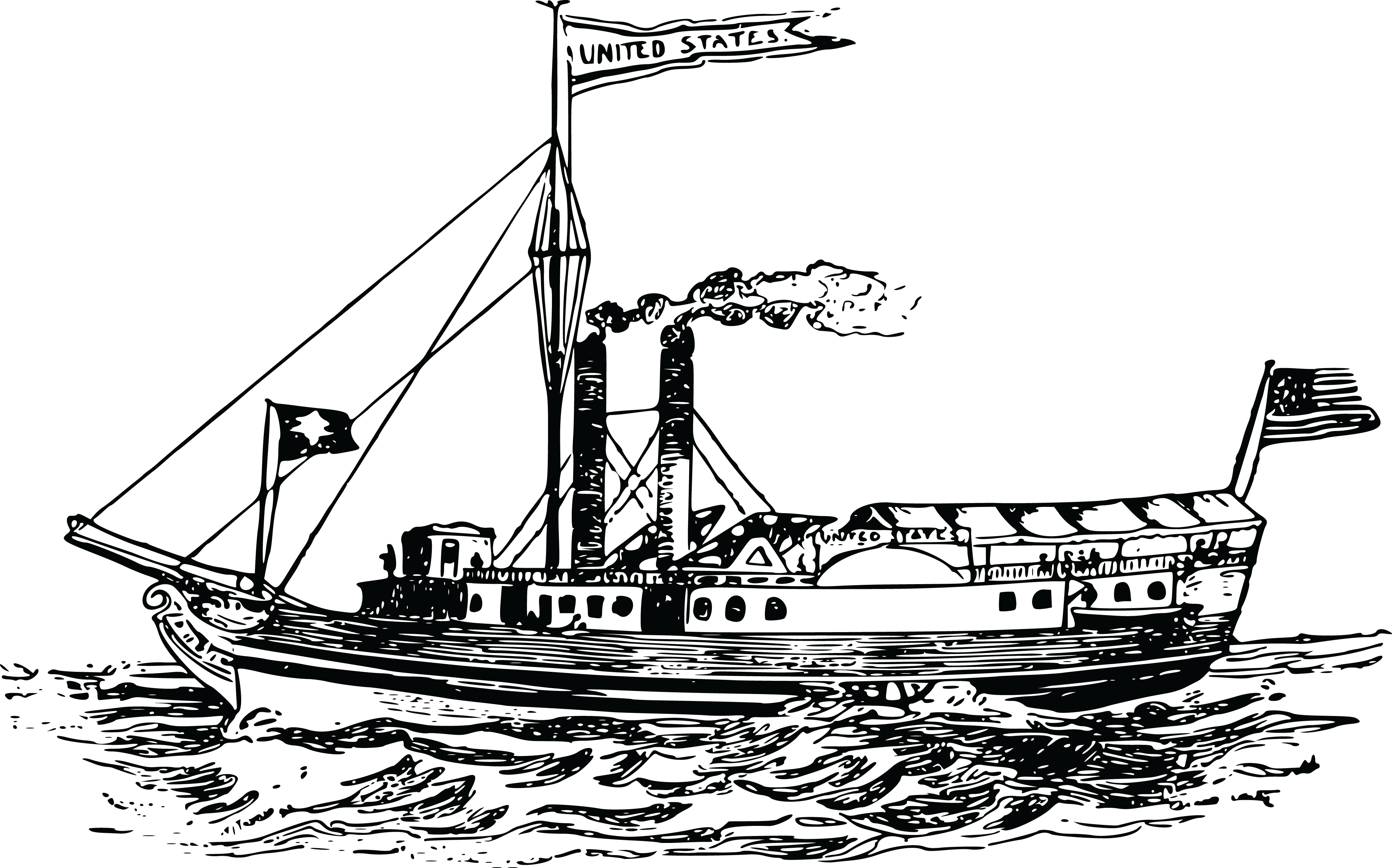 , , - Steamship Clipart (4000x2495), Png Download