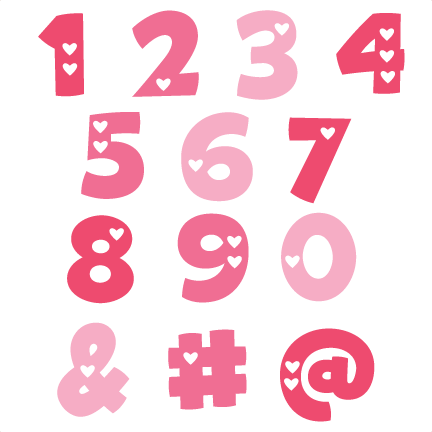 Valentine Numbers Svg Cut Files Valentine Alphabet - Cute Numbers Png (432x432), Png Download