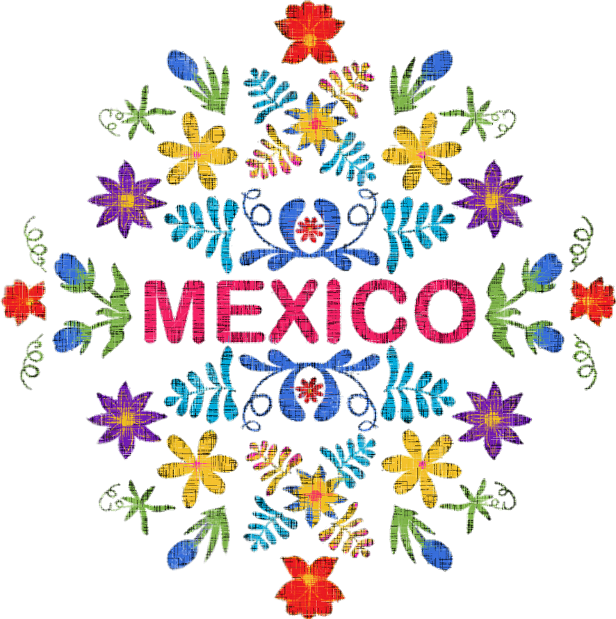 Mexican Floral Png - Flowers Mexican (886x890), Png Download