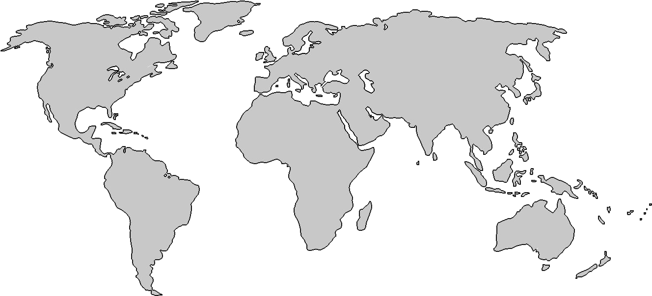 World Map Png Transparent Image - Unlabeled World Map (1357x628), Png Download
