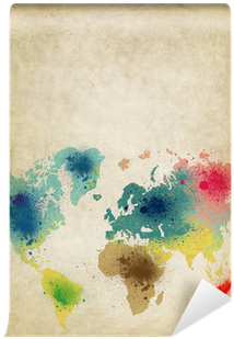 World Map With Colorful Paint Stains On Old Paper Wall - Theology Without Borders: An Introduction To Global (400x400), Png Download