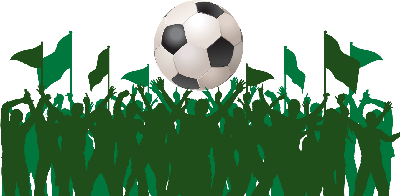 Vector Fan Soccer - World Cup Football Flag Png (1357x666), Png Download
