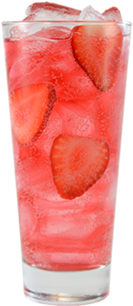 Strawberry Soda Glass Png (467x692), Png Download