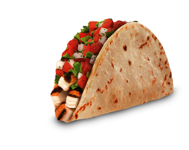 Taco Bell Fresco Chicken Soft Taco 337862 - Fresco Chicken Soft Taco Png (605x480), Png Download