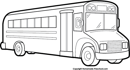 School Bus Clipart Black And White - School Bus White Png (546x296), Png Download