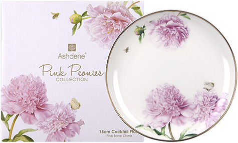 16967 15cmplate Pinkpeonies Pp Ashdene - Ashdene Pink Peonies Plate 15cm (500x500), Png Download