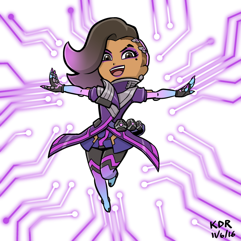 Overwatch Sombra By Kevinraganit - Overwatch Sombra Chibi (800x800), Png Download