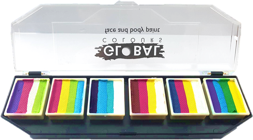 Global Makeup, Face Paint, Face Paint Palette, Small - Global Body Art Face Paint - Funstroke Palette Rainbow (900x675), Png Download